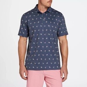 New Walter Hagen Men's Clubhouse Flamingo Golf Polo Size XXL Navy Blue